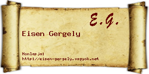 Eisen Gergely névjegykártya